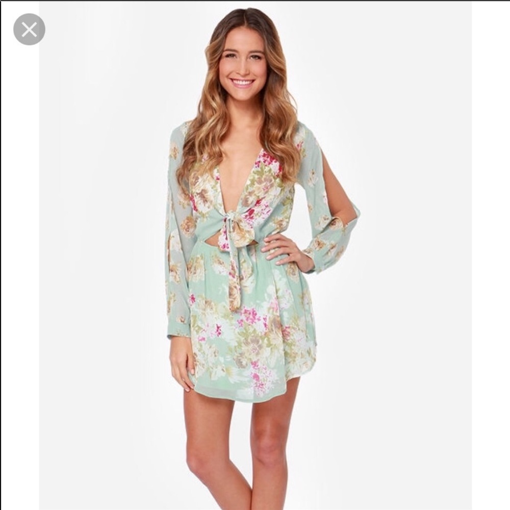 Cotton Candy LuLu’s Mint Flower Tie Dress M